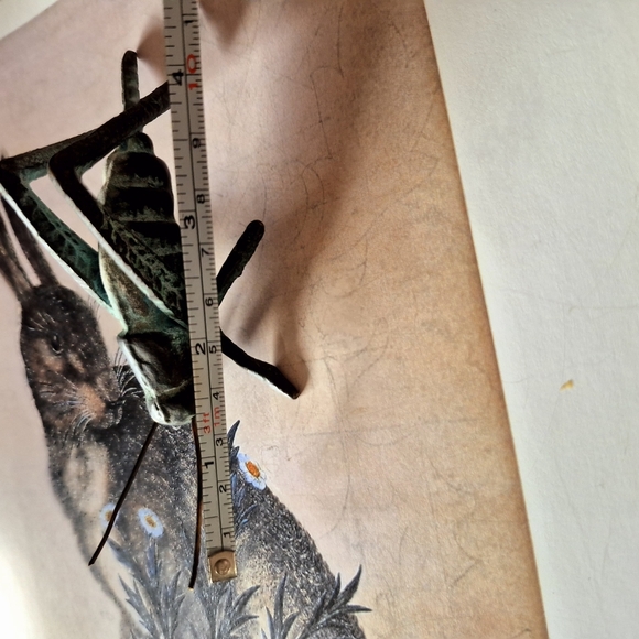 Green Metal Brass Grasshopper Reptile Decor - Picture 11 of 11